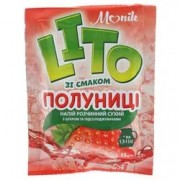 Напій сухий розчинний "LITO зі смаком полуниці" 15 г/100 шт/ящ TM "Monik"